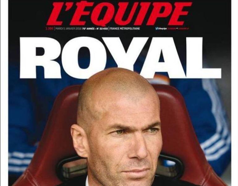 La portada de L'Equipe sobre el ascenso de Zidane