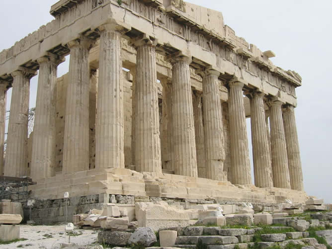 Templo del Partenón en la Acrópolis de Atenas