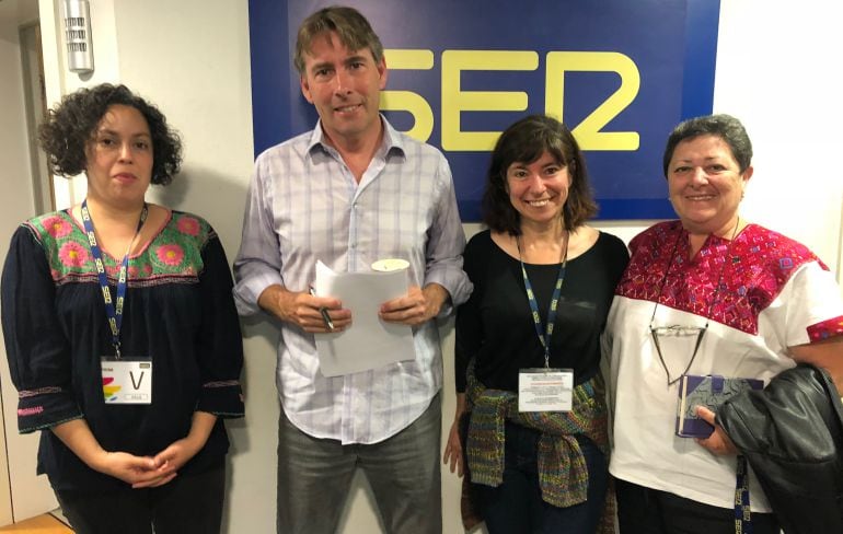 De izquierda a derecha, Marusia López, Javier del Pino, Yayo Herrero y Sandra Peniche. 