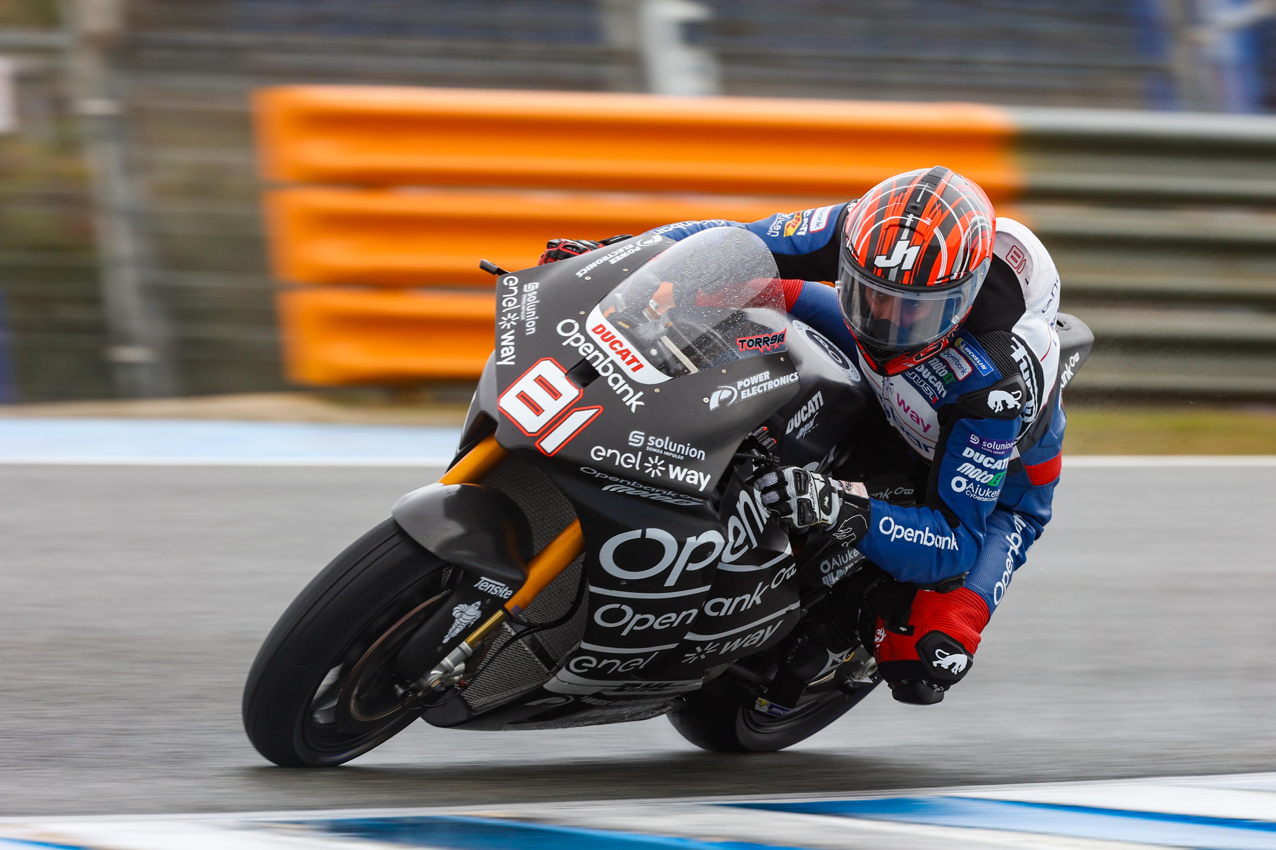 Jordi Torres durante los entrenamientos de MotoE