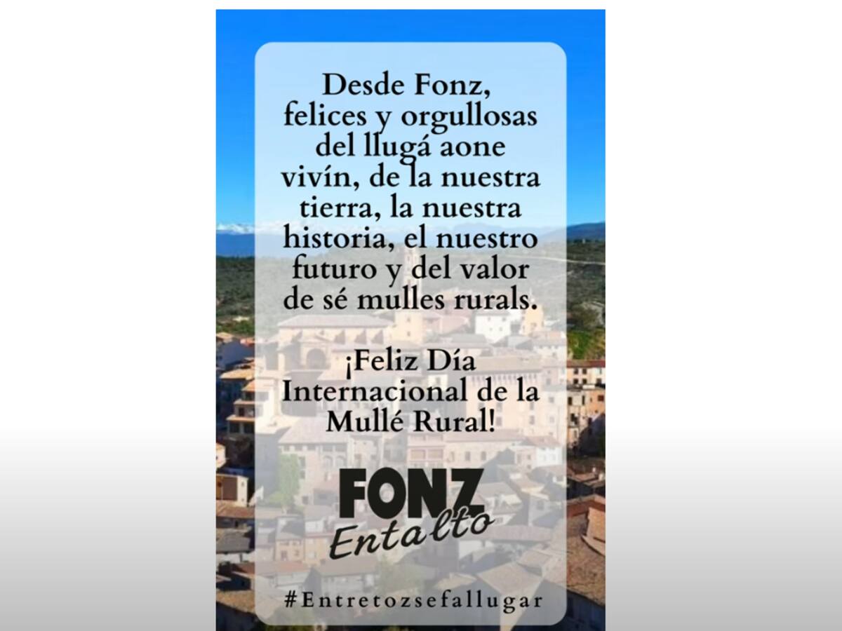 Las mujeres de Fonz celebran el Día Internacional de las Mujeres Rurales con un emotivo vídeo colectivo