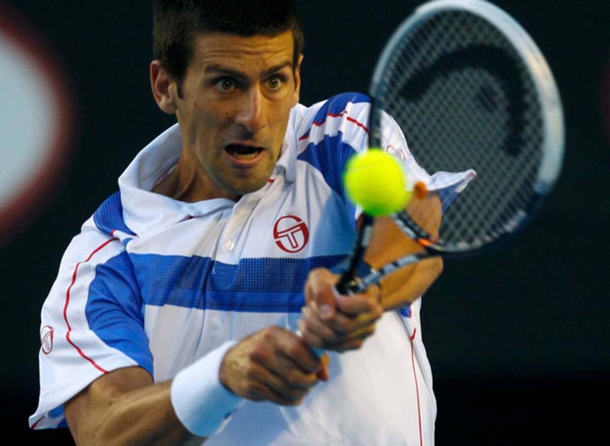 El serbio Novak Djokovic, durante la semifinal del Open de Australia 2011 en la que se ha impuesto a Roger Federer