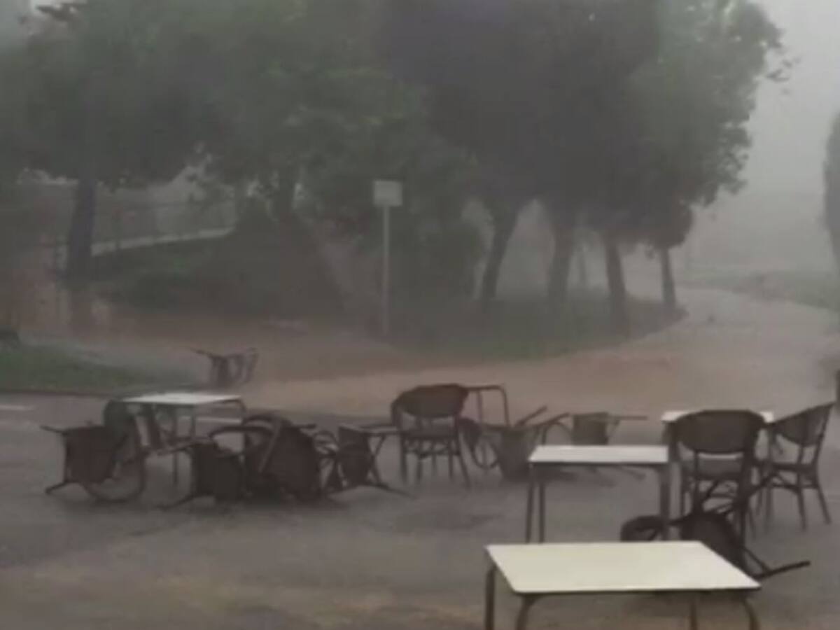 Una gran tromba de agua colapsa Logroño en plenas fiestas
