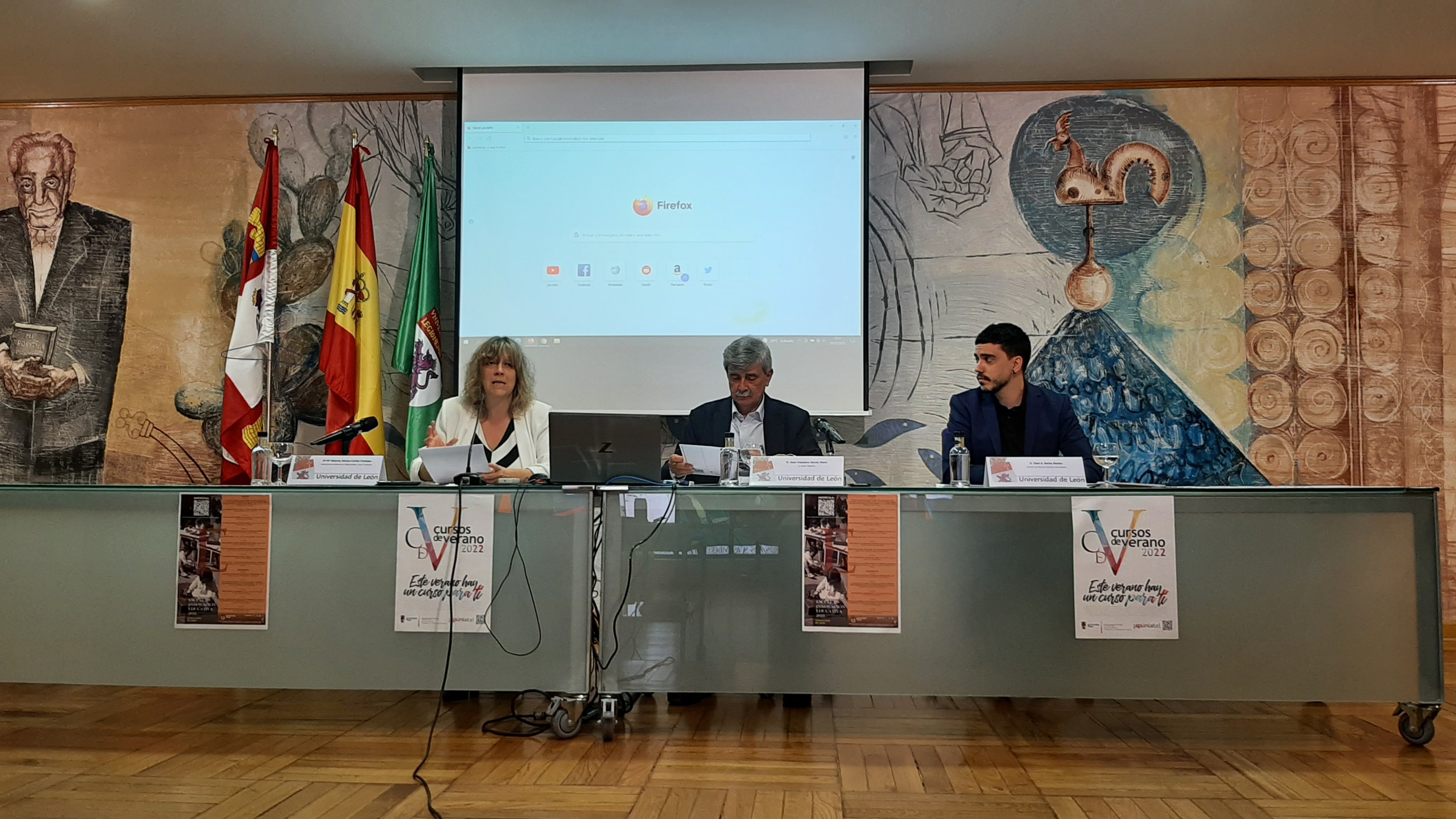 María Dolores Alonso-Cortés, Juan Francisco García Marín y Raúl A. Barba presentan los cursos de verano de la ULE