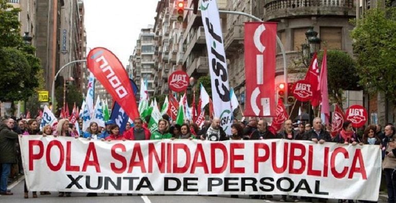 Imagen de archivo de una manifestación de la Plataforma SOS Sanidade Pública en Vigo