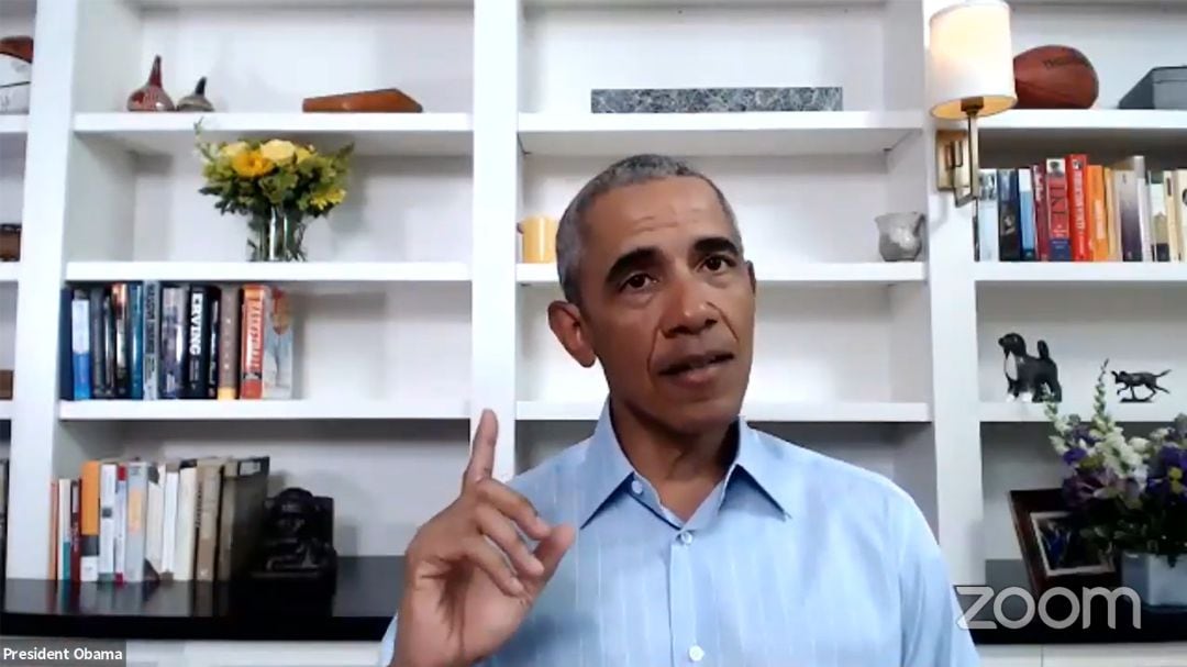 El expresidente Barack Obama, en una videoconferencia celebrada el pasado 3 de junio.