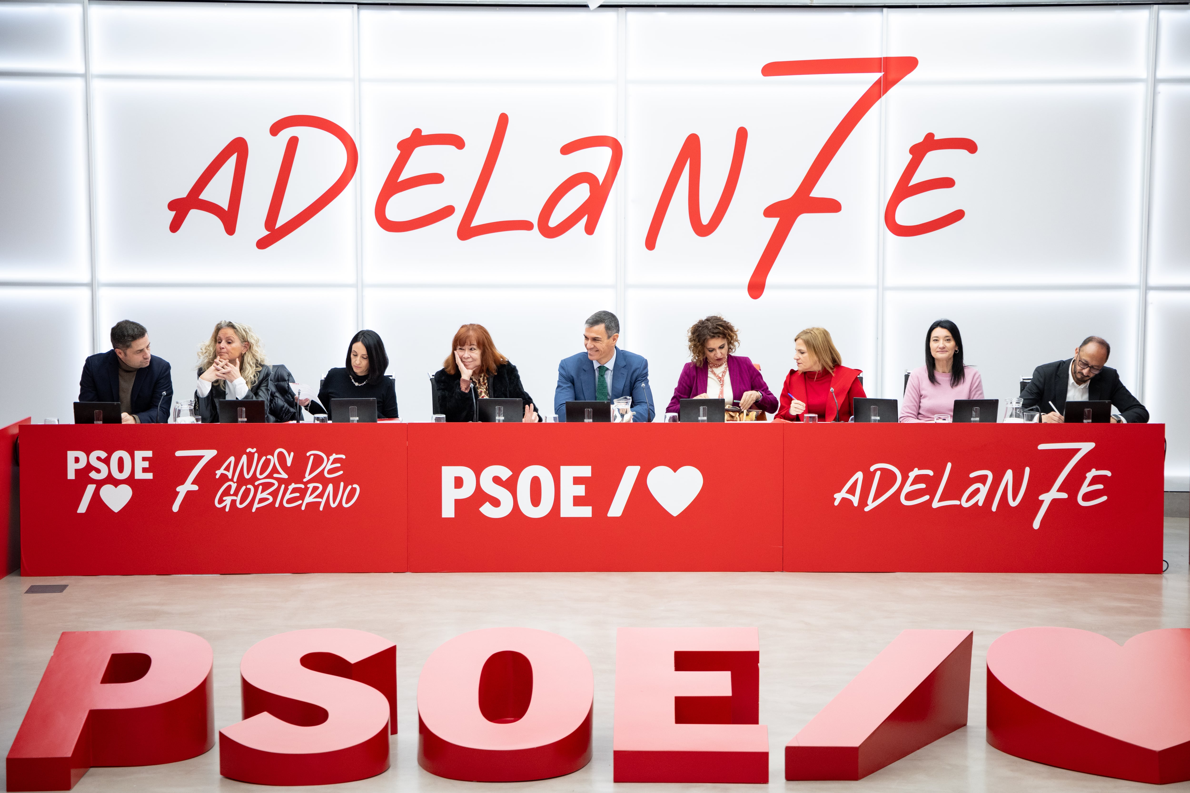 El secretario general del PSOE Pedro Sánchez preside la reunión de la Comisión Ejecutiva Federal del partido en la sede de Ferraz, en Madrid.