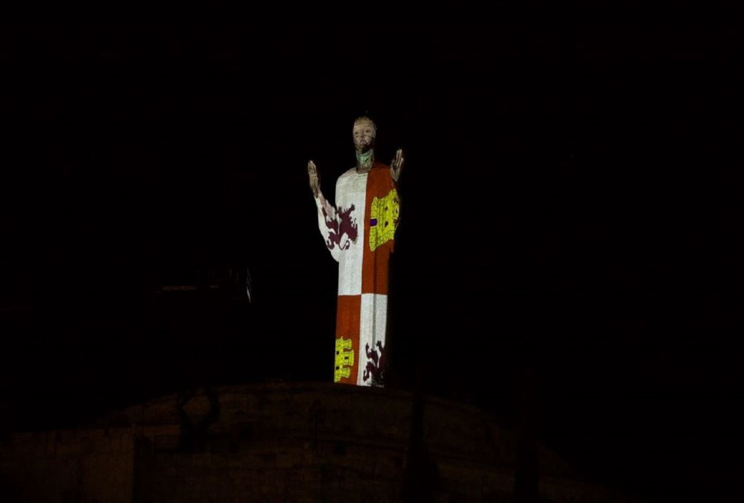 Imagen de archivo del anterior videomapping que se hizo en el Cristo del Otero de Palencia