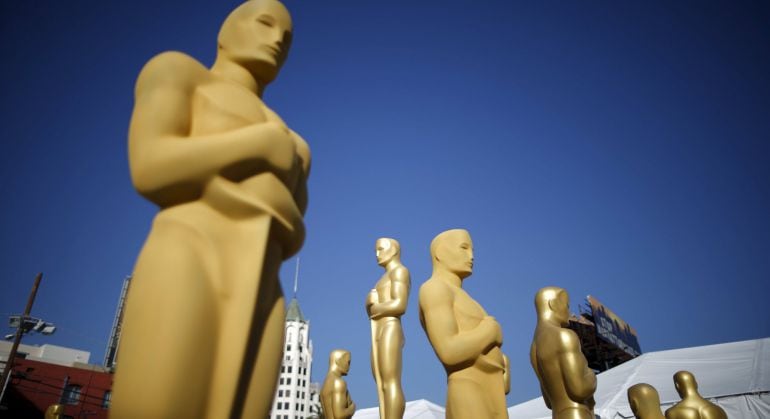 Preparativos en el Dolby Theater de Los Ángeles, escenario de la gala de los Oscar