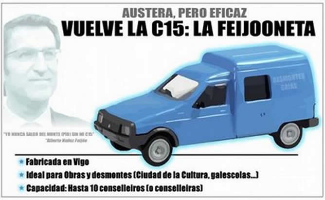 Colea el tema de la campaña electoral gallega.- El popular Núñez Feijóo arremetió contra el coche oficial del socialista Touriño.- Ahora Internet brinda la réplica a los más creativos