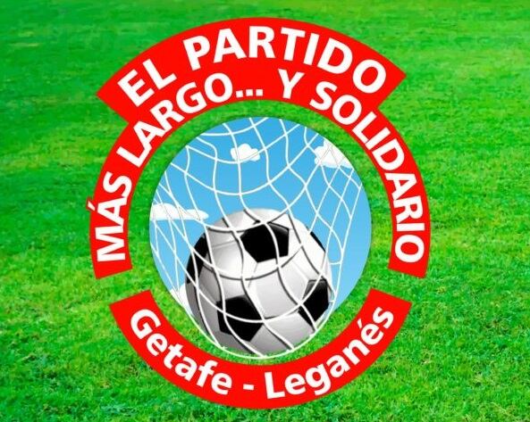 Cartel del partido solidario entre Getafe y Leganés