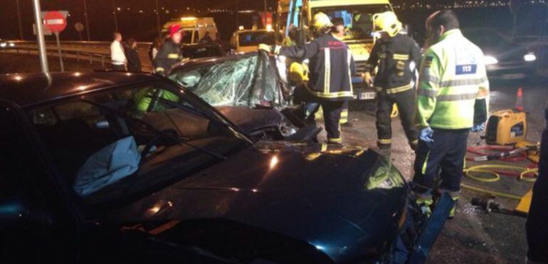 Estado en que quedaron los coches tras el accidente