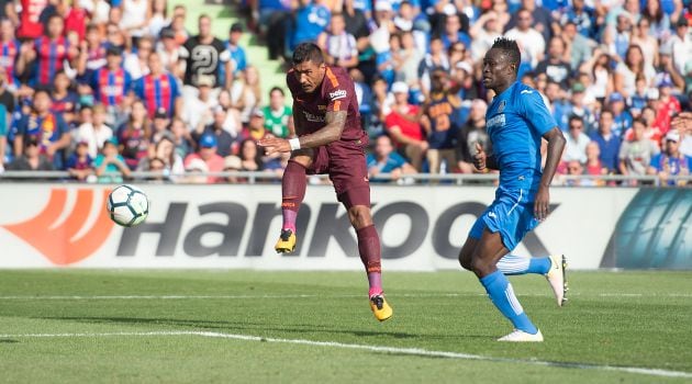 Paulinho remata a puerta ante el Getafe