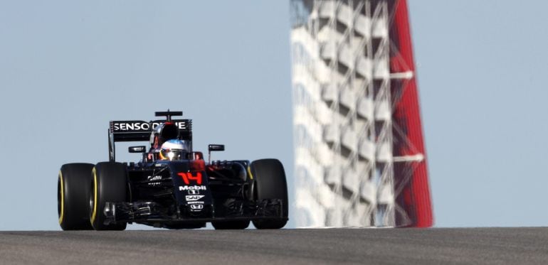 Fernando Alonso, durante los libres de Austin