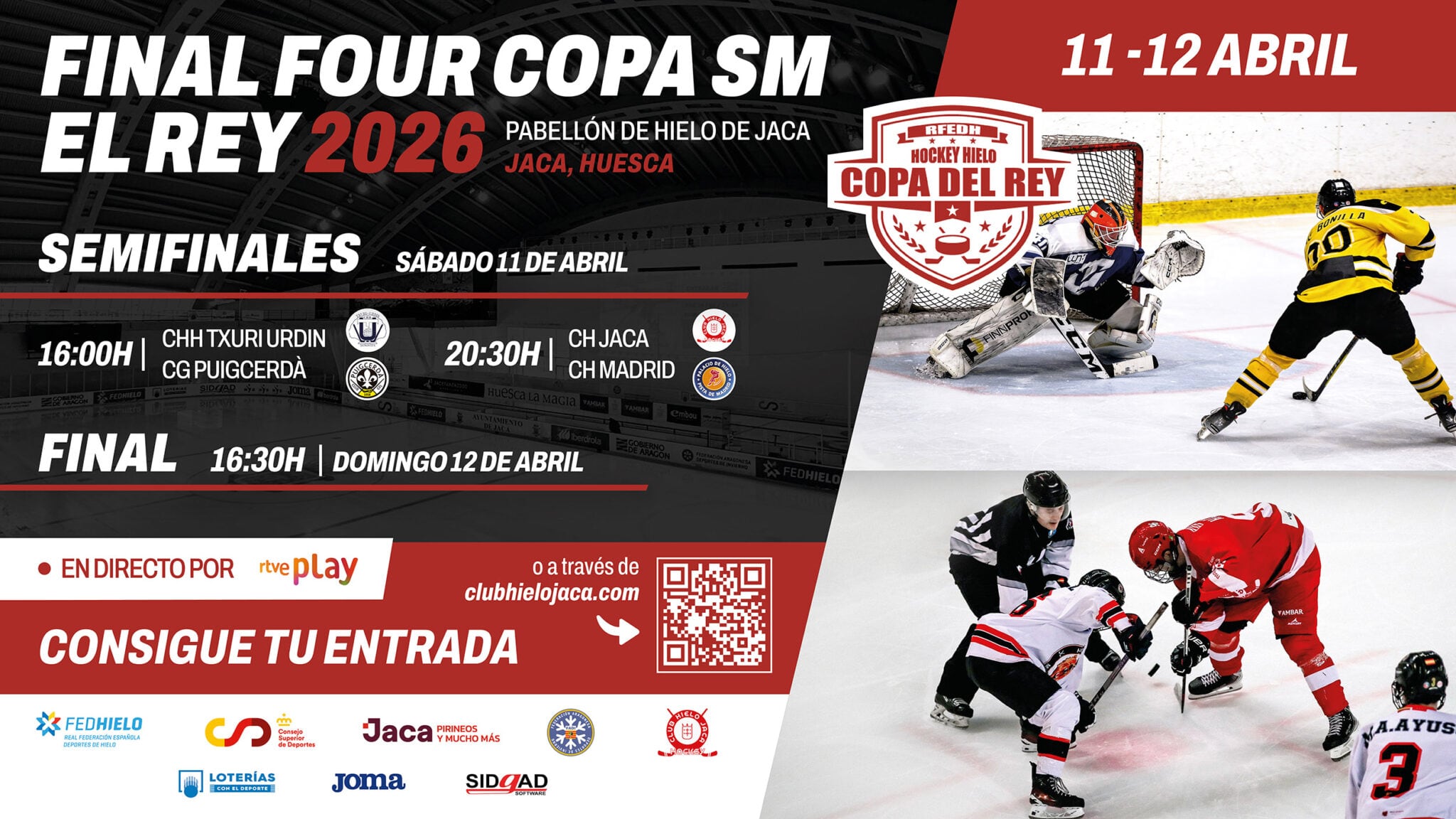 Fase final de la Copa del Rey de hockey hielo en Jaca
