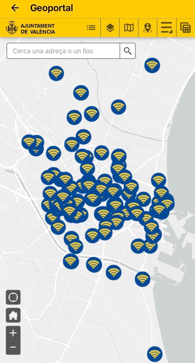 Puntos de acceso a WIFI gratis en València