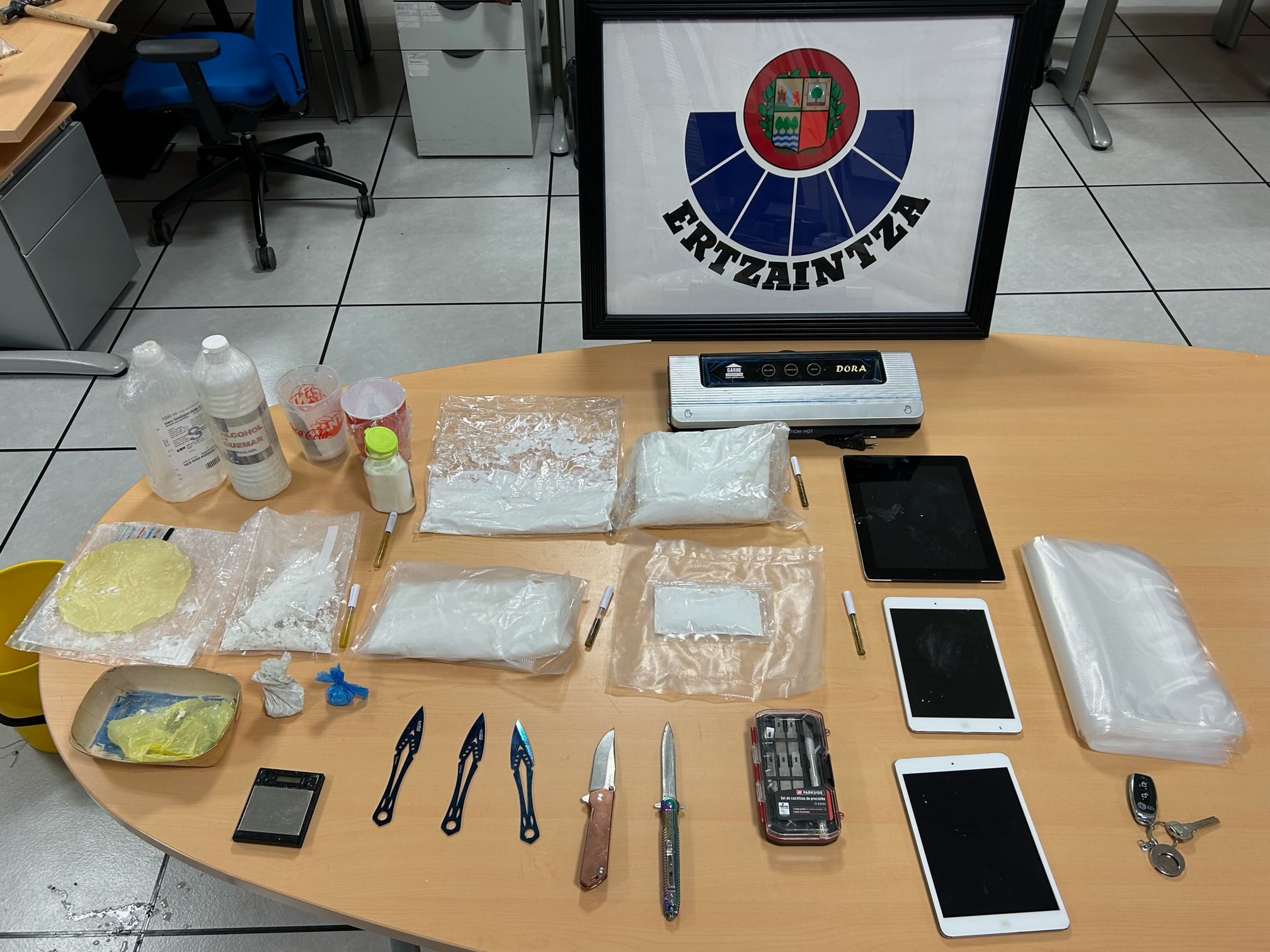 Incautación realizada por la Ertzaintza durante el operativo antidroga