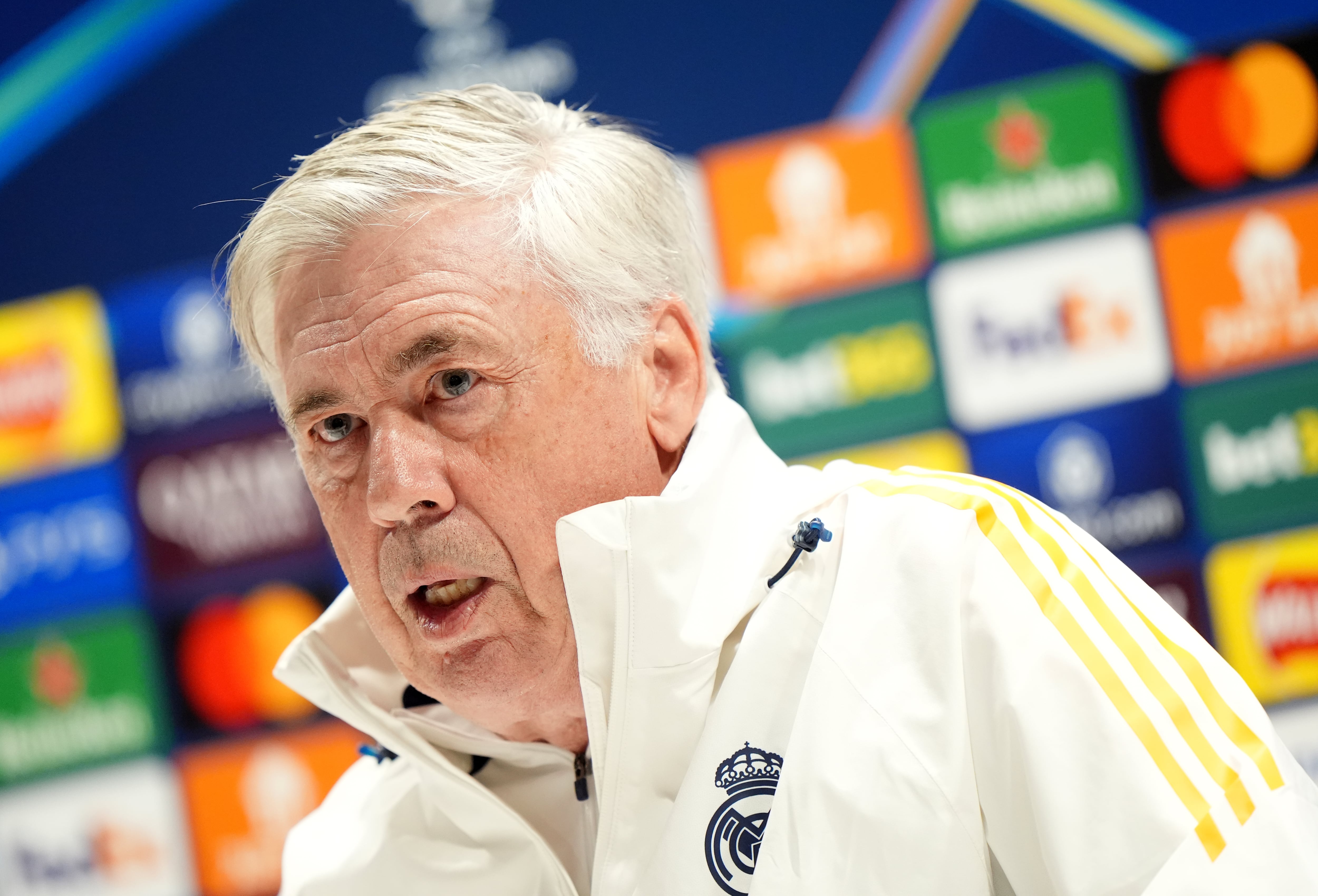 Carlo Ancelotti, durante la rueda de prensa previa al Arsenal-Real Madrid