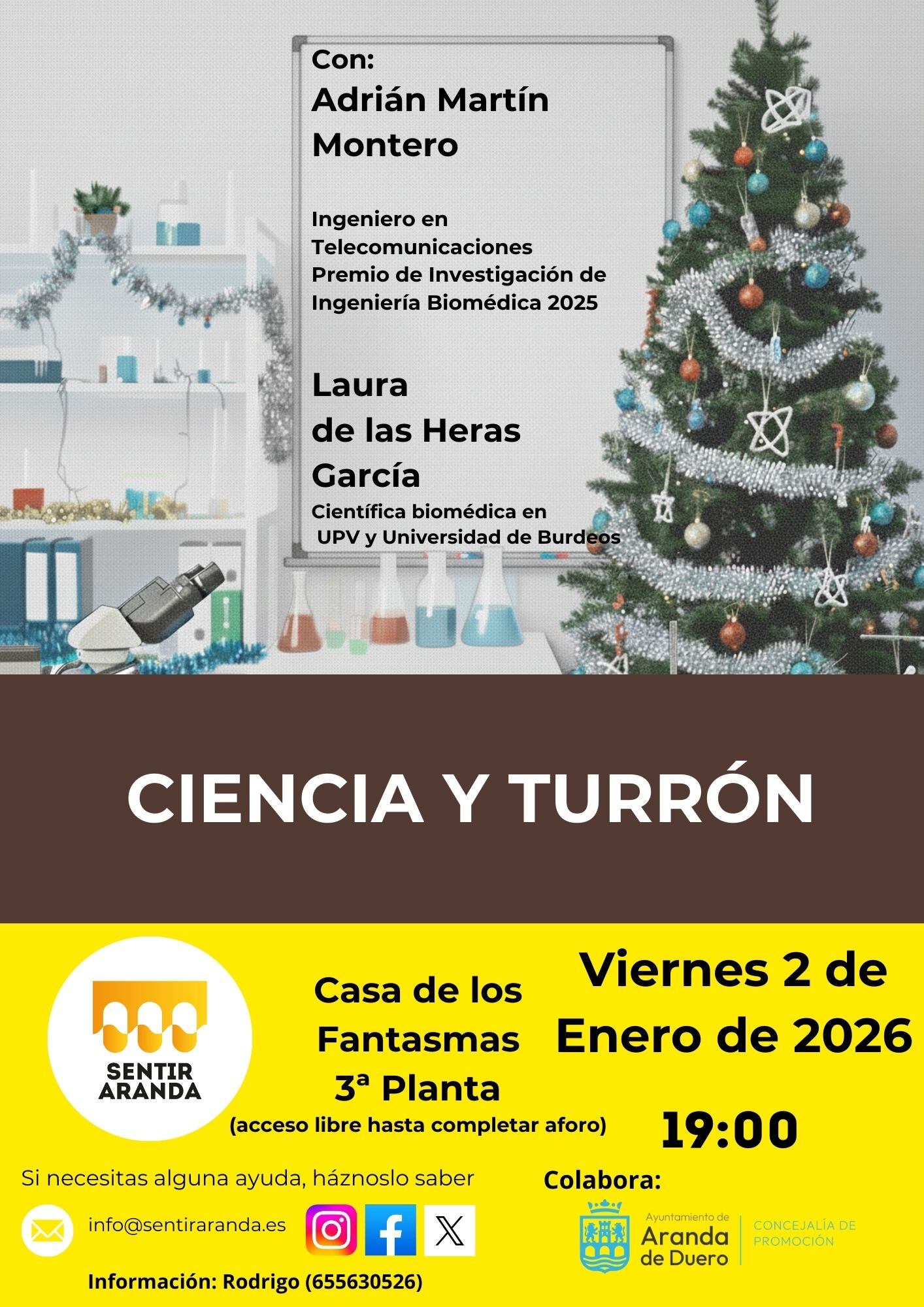 Cartel de la actividad Ciencia y Turrón