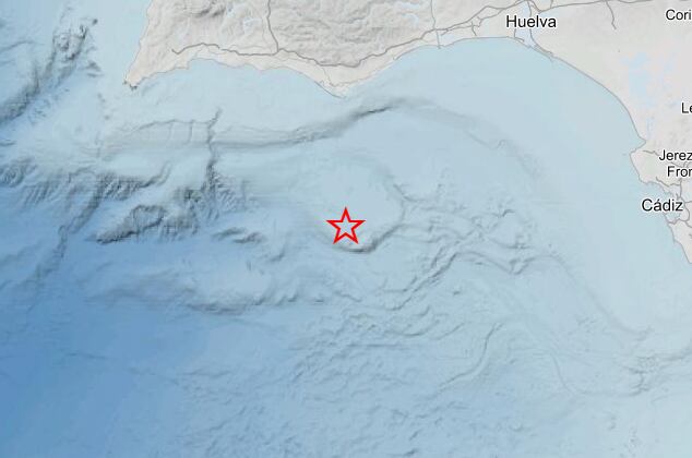 Seísmo registrado en el Golfo de Cádiz