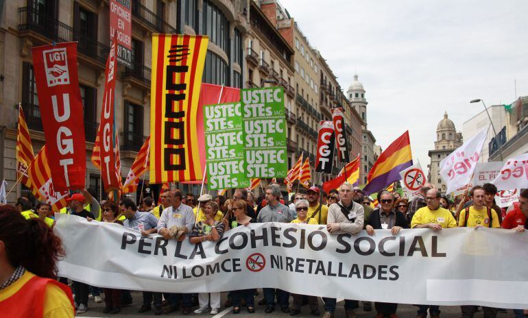 Manifestació pels carrers de Barcelona
