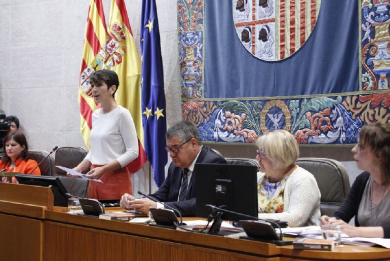 Violeta Barba, durante su discurso