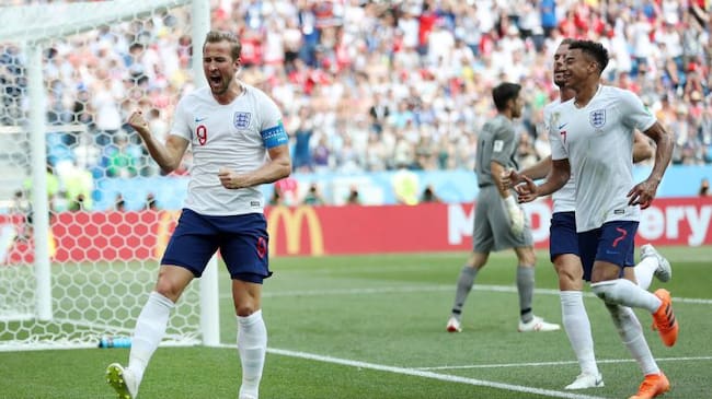 Kane celebra el segundo gol ruso frente a Panamá
