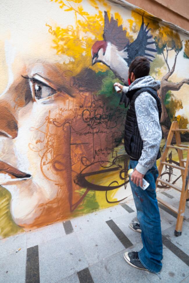 Imagen de uno de los murales que, en ediciones anteriores, se han pintado en Linares.