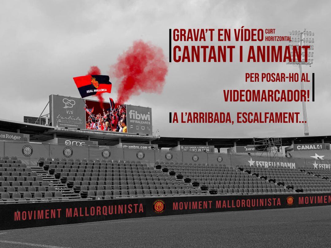 Iniciativa de la plataforma de peñas para que los aficionados suban sus vídeos al videomarcador de Son Moix.