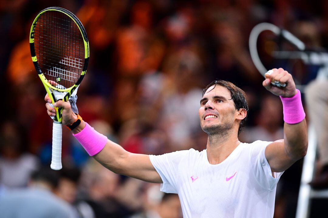 Nadal celebra su victoria en París