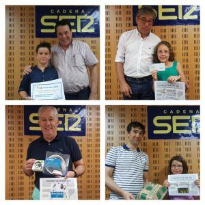 Adrián Franco, Laura de la Fuente, el padre de Ariadna López y Andrea Relea recogen los premios de Mundiboy, Frío Palencia, Danisa y Librería Amarilla