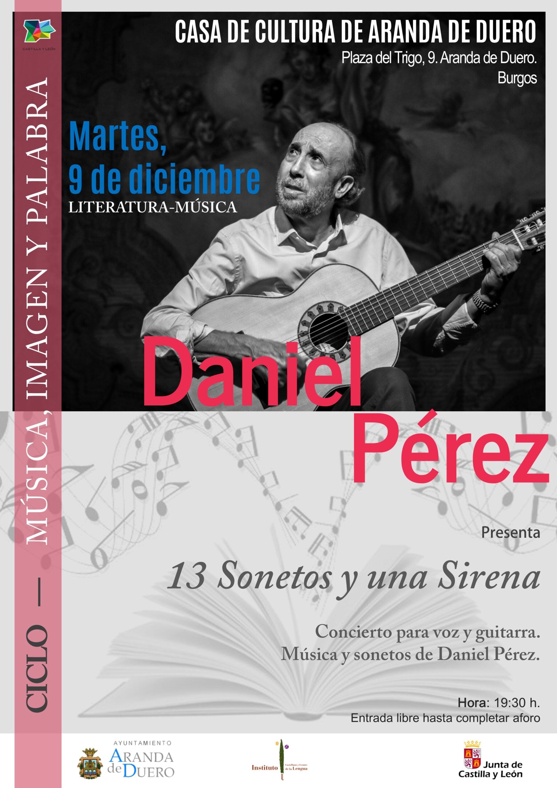 Cartel de &quot;Trece sonetos y una sirena&quot; de Daniel Pérez en Aranda