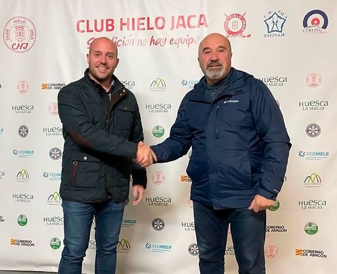 Luis Cabrero, director de Ventas de Cabrero e Hijos y Antonio Betrán, presidente del Club de Hielo Jaca.