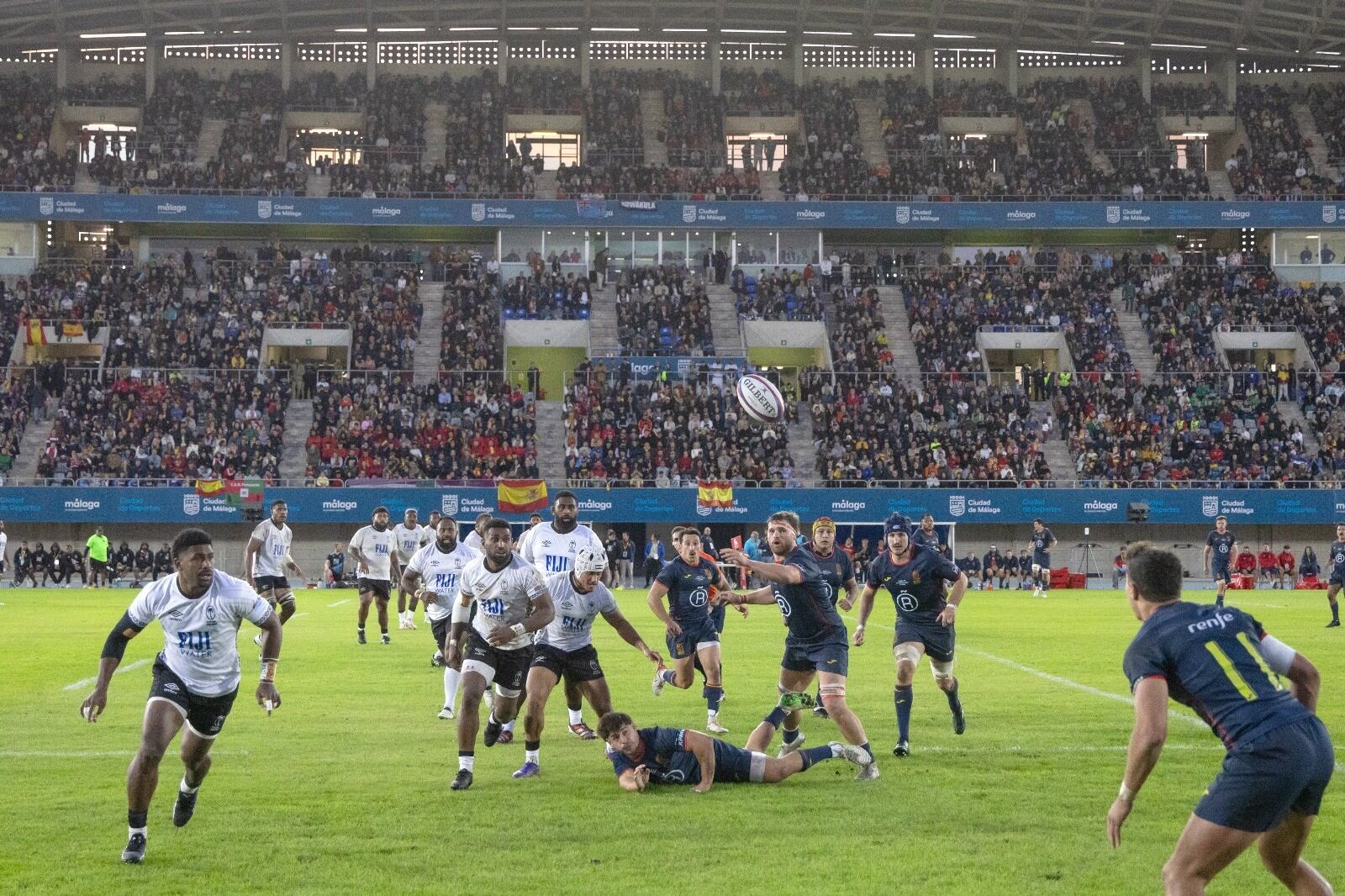 El encuentro entre España y Fiyi disputado en el estadio Ciudad  de Málaga