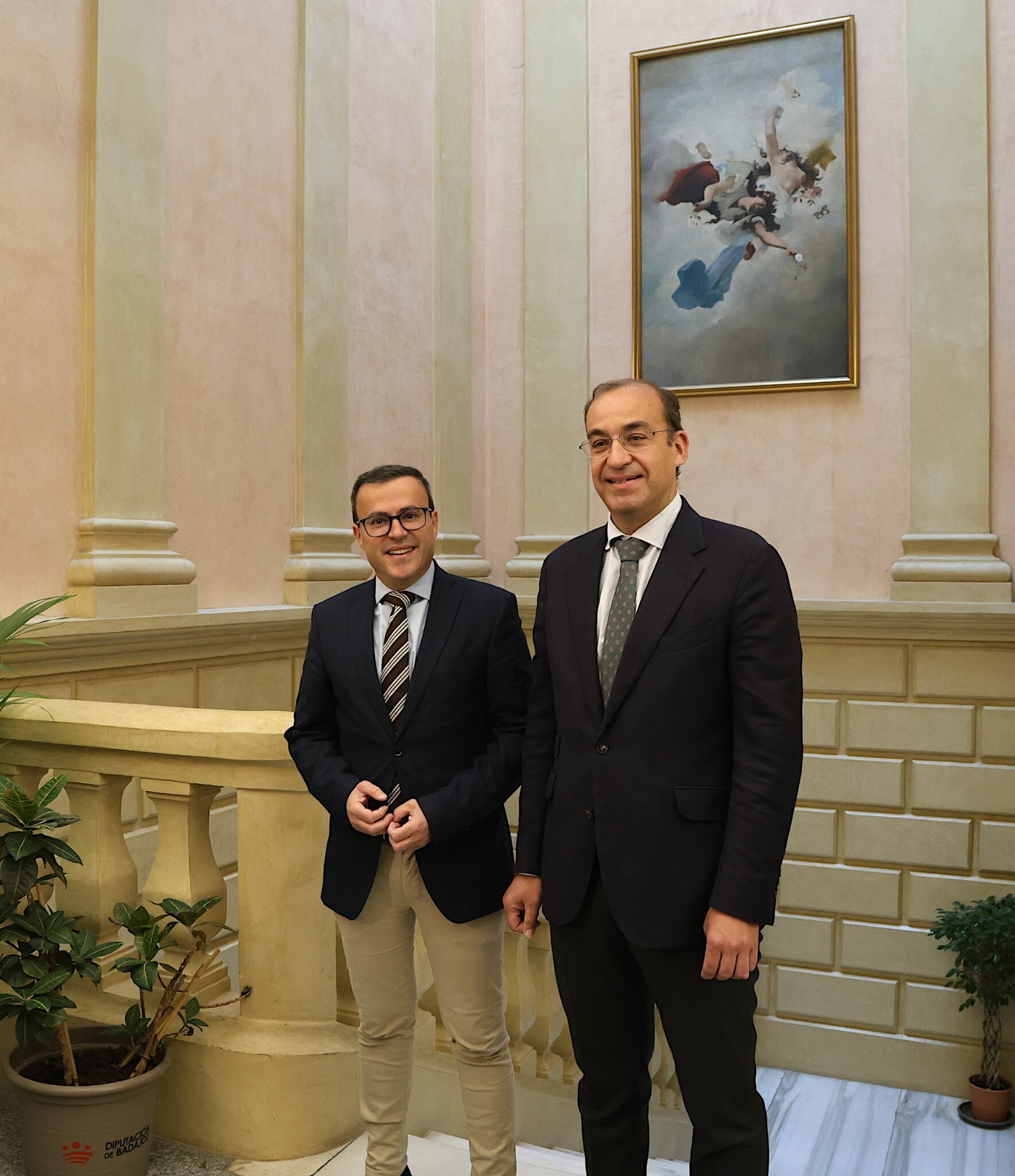 Miguel Ángel Gallardo presidente de la Diputación de Badajoz y Rafael Mateos alcalde de Cáceres.