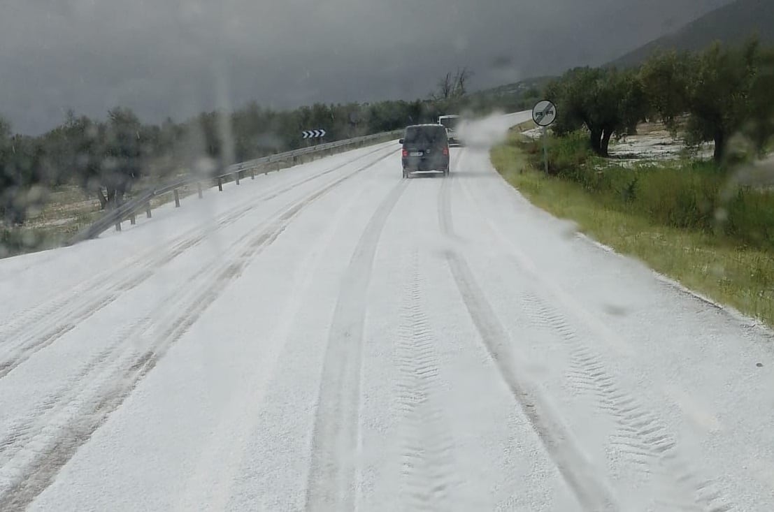 Granizada en el entorno de Malagón