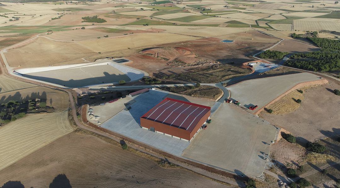 Vista aérea de la planta de tratamiento de residuos de Almonacid 