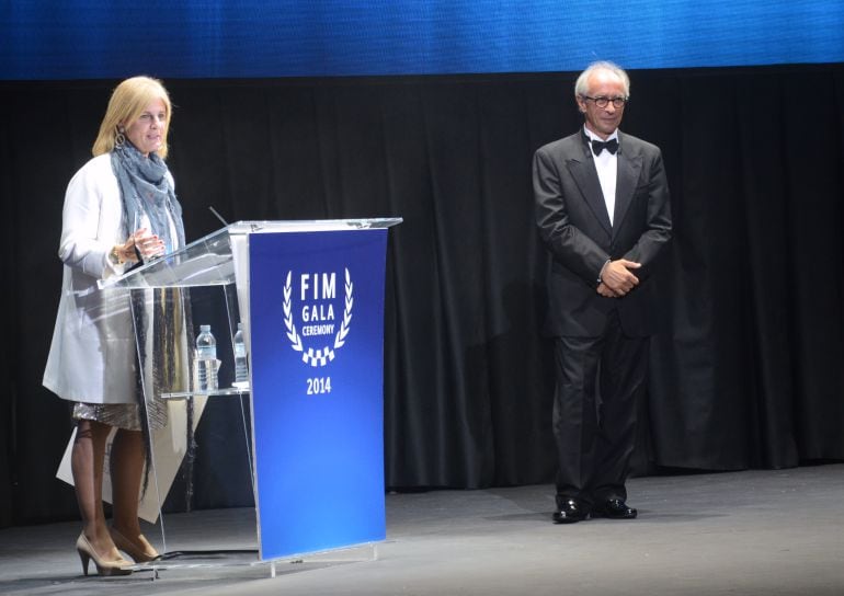 María José García Pelayo durante una gala de la Federación Internacional de Motociclismo