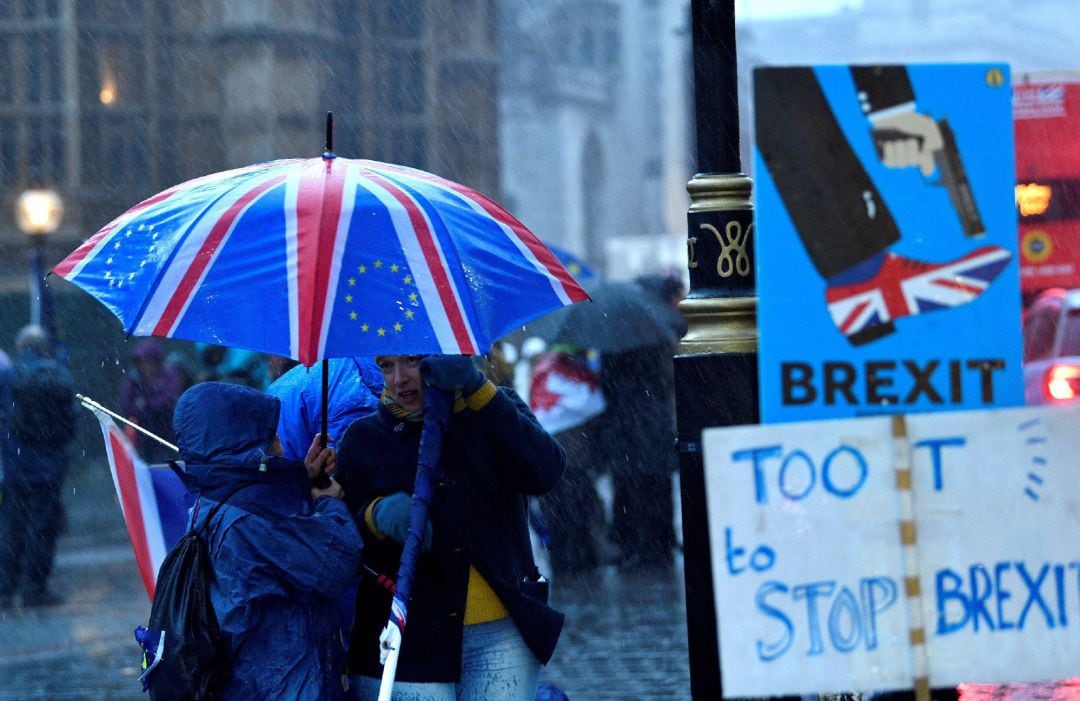 Manifestantes en contra del brexit 