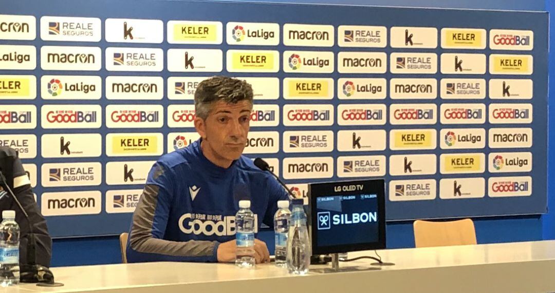 Imanol comparece en la sala de prensa de Zubieta