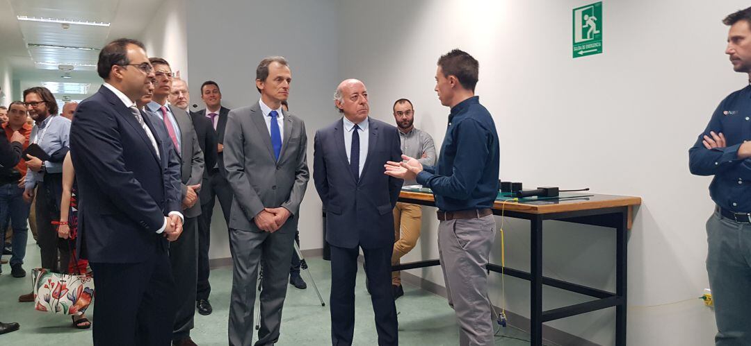 Pedro Duque durante su visita a Leganés Tecnológico