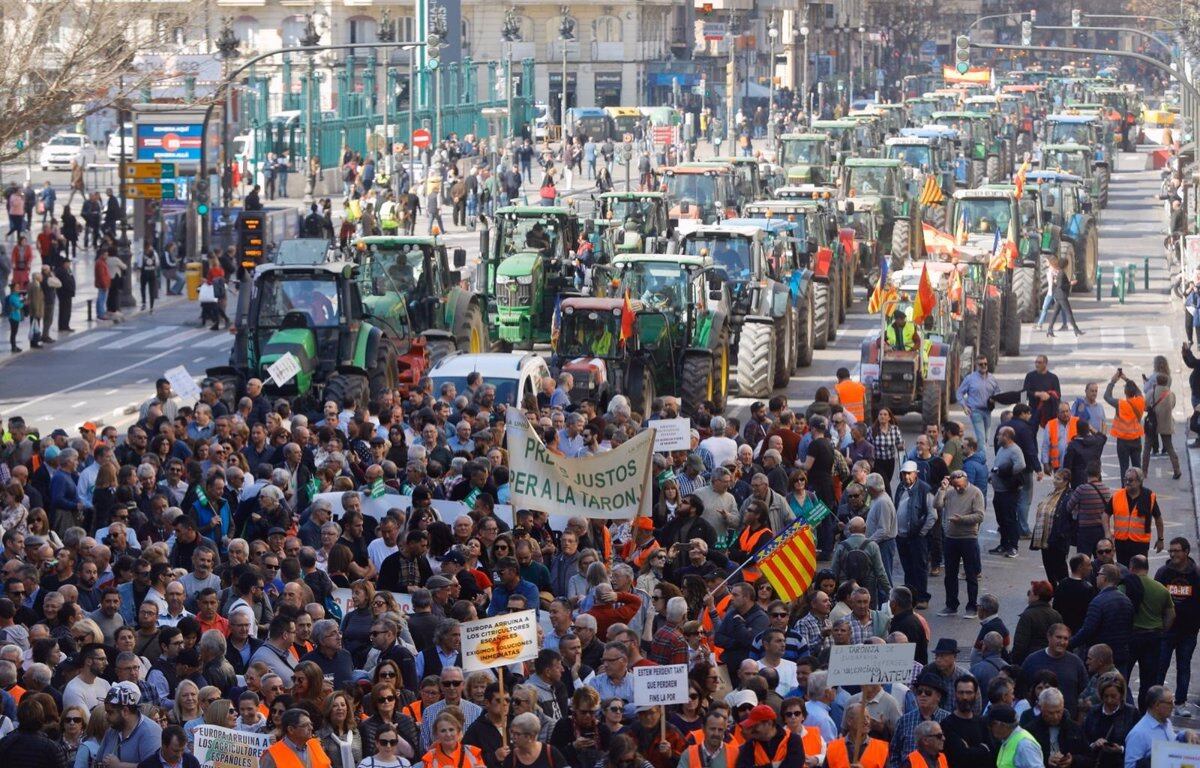 Image d&#039;arxiu d&#039;una tractorada en València