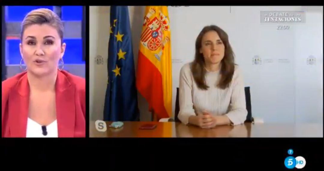 Entrevista de Irene Montero en Telecinco