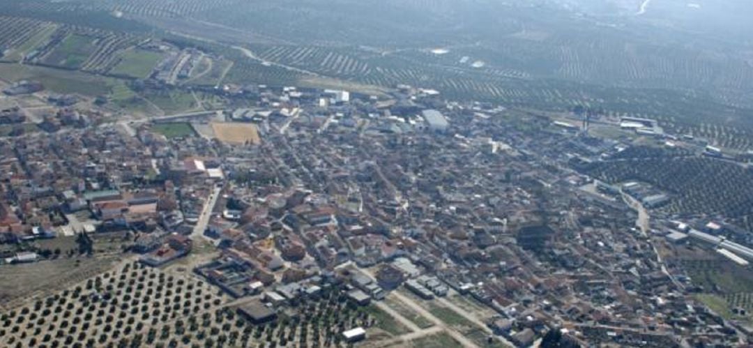 Vista aérea de la localidad de Begíjar.