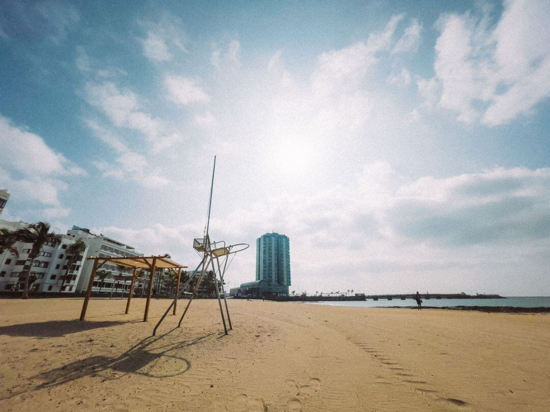 Puesto de socorrista en la Playa del Reducto de Arrecife.