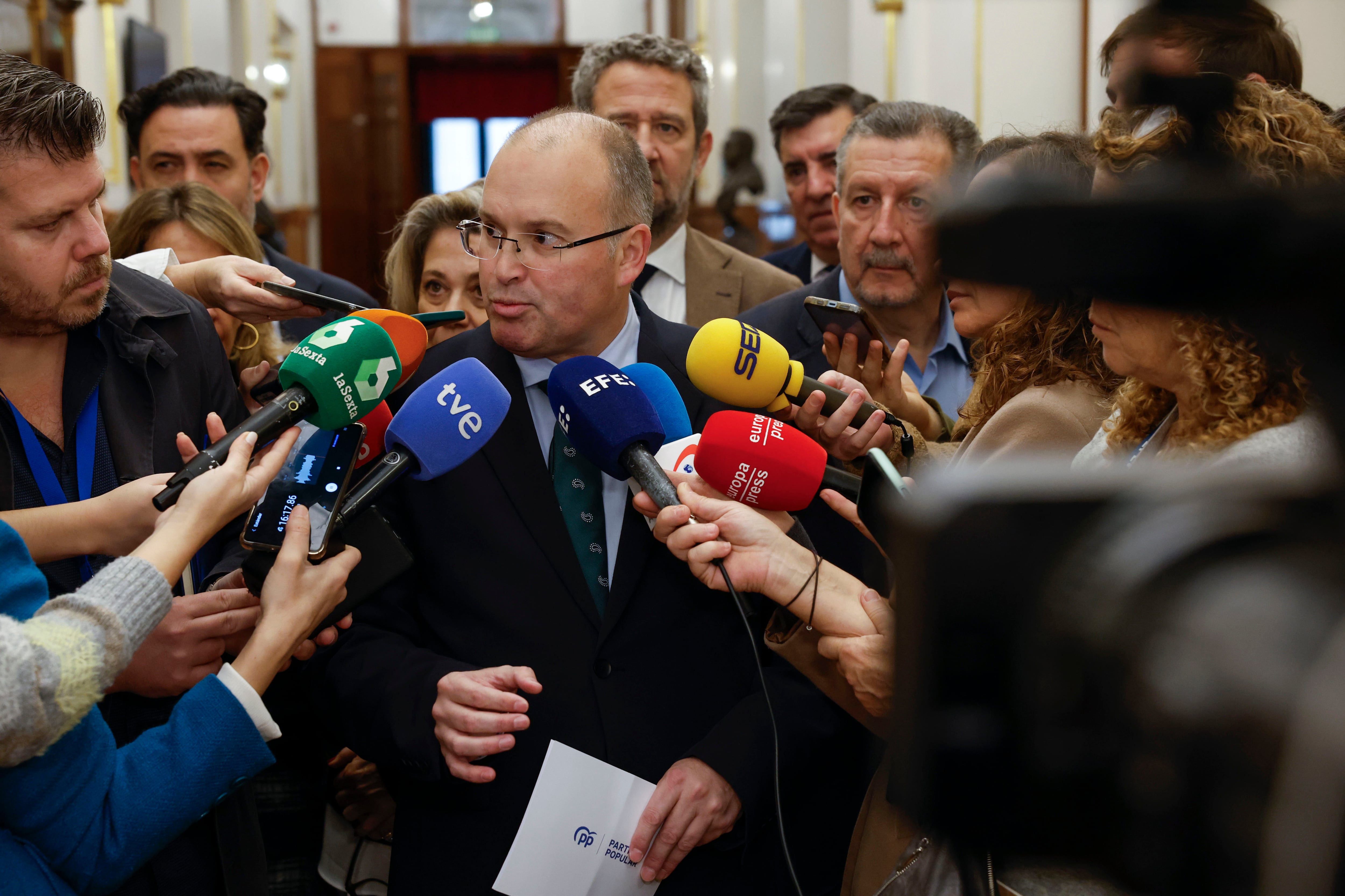 El nuevo portavoz del PP, Miguel Tellado, este viernes en el Congreso.