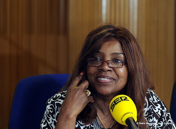 Gloria Gaynor, durante la entrevista en los estudios de la SER.