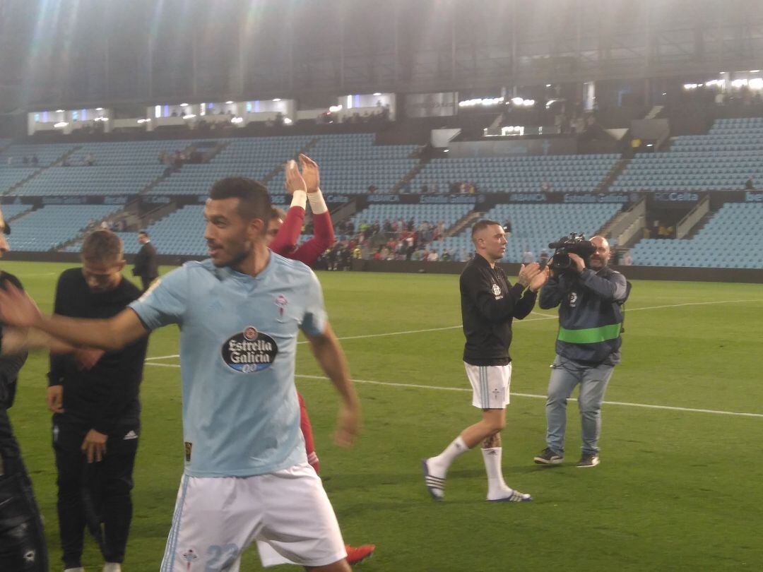 Cabral celebrando el triunfo contra el Villarreal