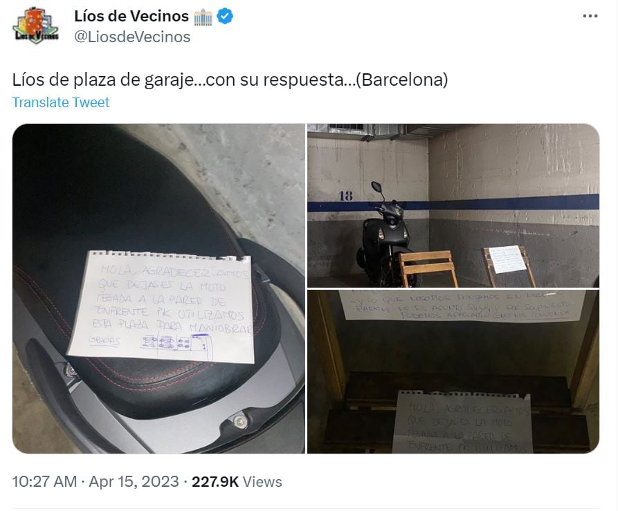 El tweet que relata el surrealista episodio que vivió una persona en su garaje