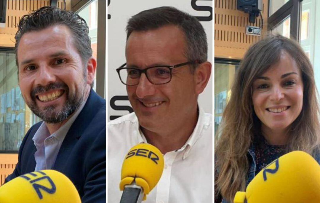 De izquierda a derecha: Mario Gómez (Cs), Diego Conesa (PSOE) y Rebeca Pérez (PP)